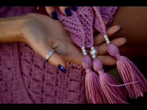 Видео: Шаль Aretusa. 3 часть. Кайма. Вязание спицами.