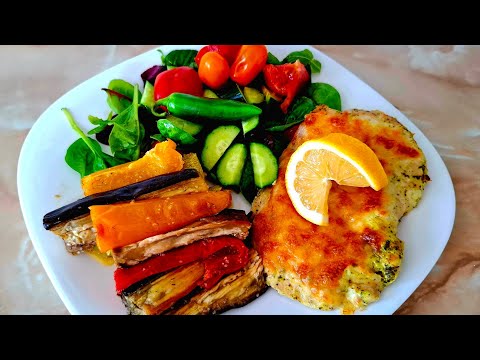 Видео: 🥩 Сочни пуешки шницели на фурна + цветни зеленчуци за вашата вечеря 🍷
