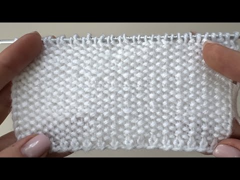 Видео: Фактурный, плотный узор. Замена лицевой глади. Две петли , два ряда. 