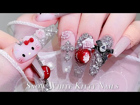 Видео: sub) Белоснежные кошачьи ногти!🌹🍎/🇰🇷Корейский маникюр / Дизайн ногтей / ASMR