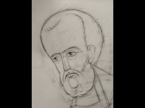 Видео: Свт.  Николай. Рисунок лика карандашом.