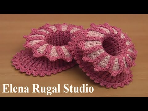 Видео: Пинетки крючком Урок 65 часть 1 из 4