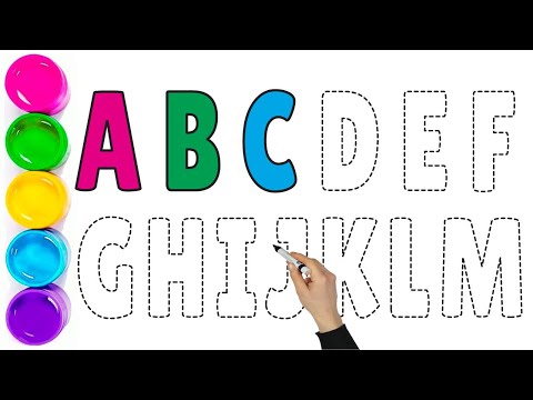 Видео: Давайте научимся рисовать и раскрашивать буквы ABCDEFGHIJKLM для детей // Простое пошаговое руков...