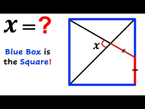 Видео: Можете ли вы найти значение угла X? | (Квадрат) | #математика #математика | #геометрия