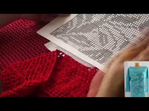 Видео: Филейное вязание. Туника часть 2 ( "filet crochet". Tunic Part 2) (В №23)