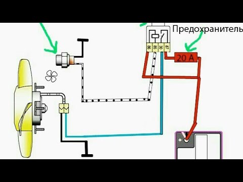 Видео: Схема подключения вентилятора охлаждения