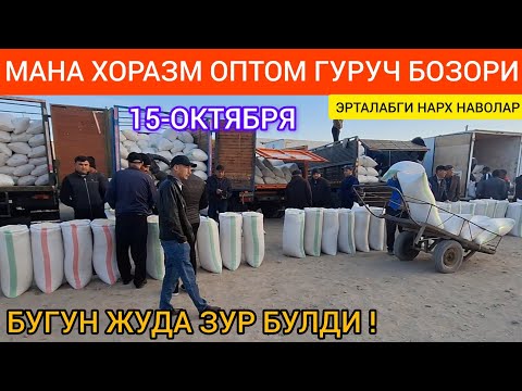 Видео: ХОРАЗМ ХАЗАРАСП ОПТОМ ГУРУЧ БОЗОРИ АНИК НАРХЛАРИ 15-ОКТЯБРЯ 2024Г.