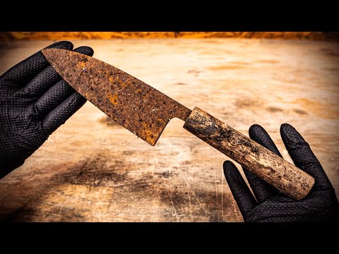 Видео: Восстановление старых ржавых ножей японского Deba