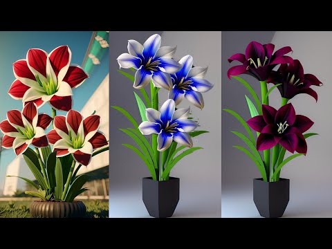 Видео: Как сделать цветок лилии из полиэтиленового пакета | Цветочные Ремесла