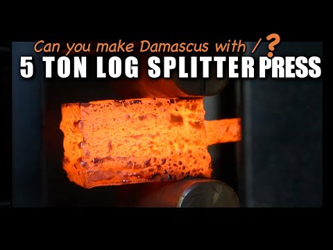 Видео: Можно ли изготовить дамаск с помощью 5-тонного электрического кузнечного пресса для колуна? #дама...