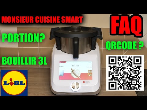 Видео: MONSIEUR CUISINE SMART FAQ QRCODE порции видео на YouTube, кипячение 3 л, ингредиенты