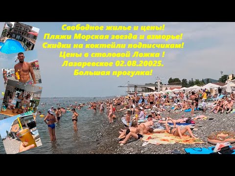 Видео: Жилье и цены! Скидки на коктейли! Цены в столовой Ложка и пляжи! Лазаревское 08.02.2025 . БОЛЬШАЯ !
