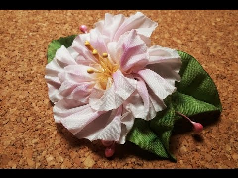 Видео: Fabric flowers how to make:half-shibori taffeta flowers/Цветы из ткани:тафта, "полу-шибори"/МК