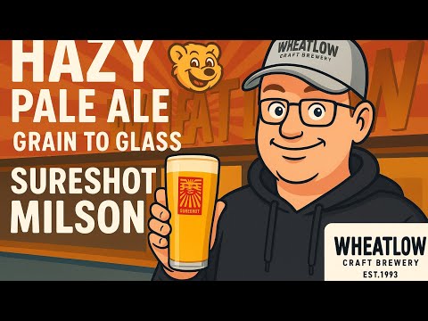 Видео: Sureshot Milson Clone – мутный светлый эль из зерна в бокал на пивоварне Wheatlow Brewery