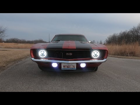 Видео: Светодиодные фары Camaro 1969 года и фары Halo