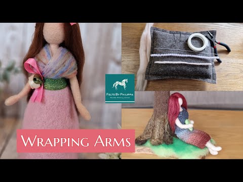 Видео: КРУПНЫЙ ПЛАН обмотки проволокой для валяния рук и ног | Методы валяния иглой