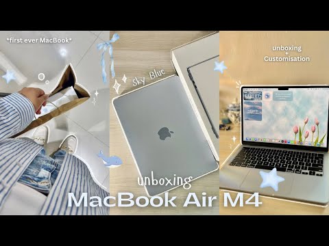 Видео: Мой первый Macbook 😭💻🩵 ⋆˙⟡ Распаковка MacBook Air M4 2025 | Небесно-голубой 🫧 | Настройка + эстет...