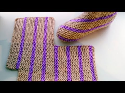 Видео: Следки на двух спицах. Простые следки из прямоугольника