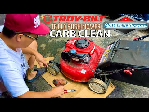 Видео: БЕСПЛАТНАЯ ГАЗОНОКОСИЛКА TROY BILT TB110 НЕ ЗАВОДИТСЯ! ЧИСТКА КАРБЮРАТОРА И ПОКРАСКА ЗАЩИТНОГО КО...