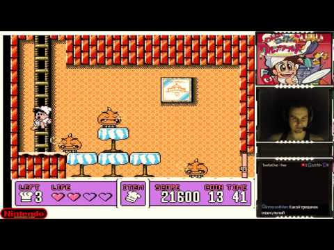 Видео: Panic Restaurant прохождение 100% | Игра на (Dendy, Nes, Famicom, 8 bit) 1992. Live cтрим HD [RUS]