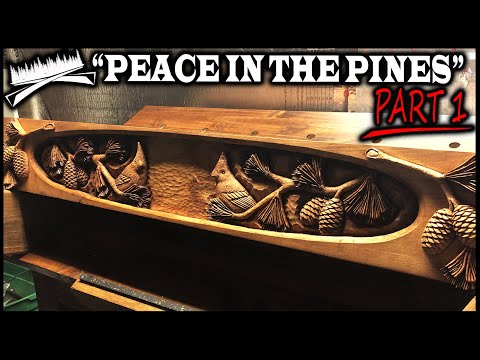 Видео: Резьба по дереву для каминной полки «Кардинальный» — «Мир в соснах» (часть 1) — Резьба птиц и сос...