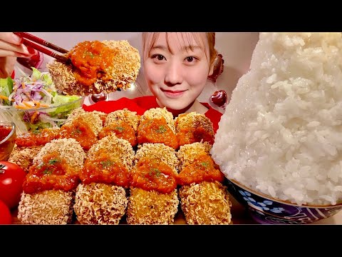 Видео: ASMR крокеты из крабового крема【русские субтитры】【Mukbang/ Eating Sounds】