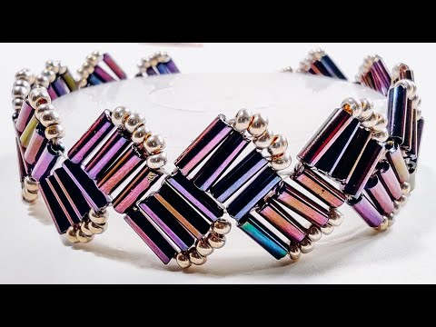 Видео: Необычный браслет из Бисера и стекляруса / DIY beaded bracelet