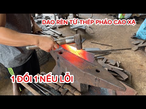 Видео: Нож ручной ковки из стали для стволов советских зенитных орудий! 1 к 1 обмен в случае брака, расп...