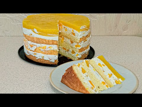 Видео: Творожный Торт С Персиками. Лёгкий Быстрый И Вкусный Рецепт.