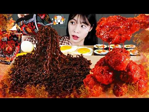Видео: ASMR MUKBANG | Призрачный перец Рамэн (Самый острый рамен в мире), Курица с приправами, Кимбап