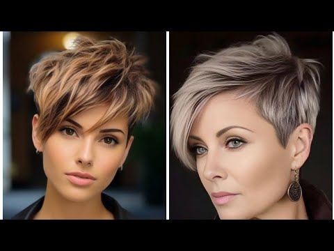 Видео: Последние 40 изображений коротких стрижек для женщин и удлиненного боба-пикси