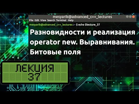 Видео: Лекция 37. Разновидности и реализация operator new. Выравнивания. Битовые поля