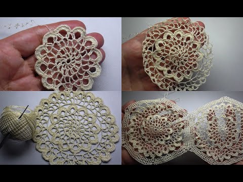 Видео: вЯЗАНИЕ крючком красивый воздушный мотив для скатерти