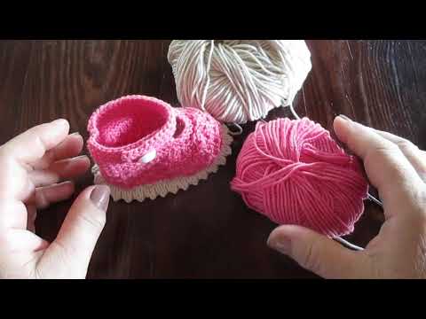Видео: пинетки для новорождёных вязаные спицами