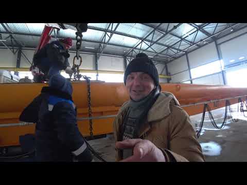 Видео: Монтаж кран балки весом 8 т, пролет 22 метра