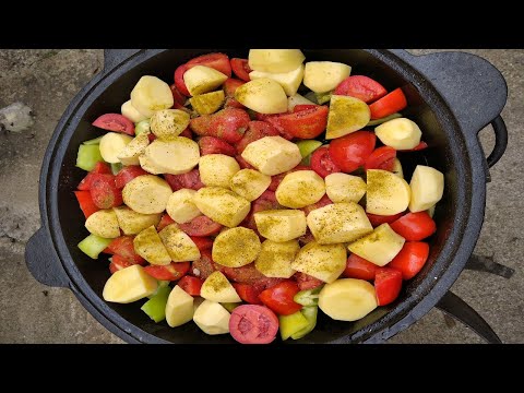 Видео: ХАШЛАМА  ИЗ БАРАНИНЫ НА ПИВЕ В КАЗАНЕ НА КОСТРЕ