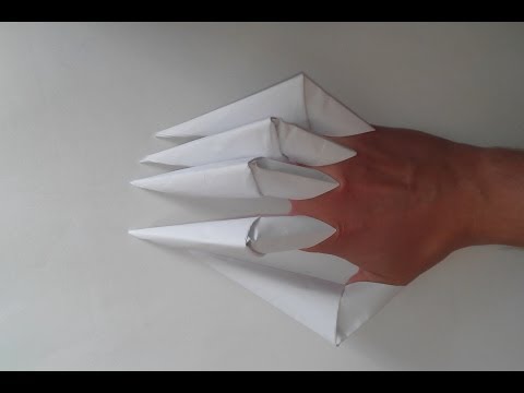 Видео: Как сделать из бумаги когти (Origami Claws)