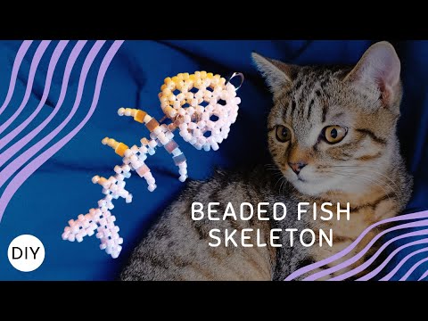 Видео: Beaded fish skeleton DIY 🐟 Скелет рыбы из бисера видео-туториал