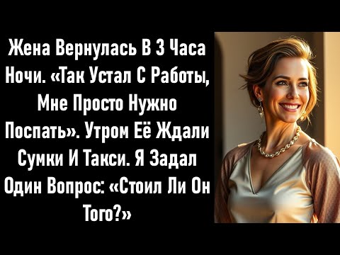 Видео: Жена пришла домой в 3 часа ночи. «Я устала», — сказала она. Утром её ждали сумки и такси.