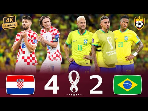 Видео: Хорватия разбила мечту Бразилии, Неймар в слезах 💔💥⭐ ❯ Хорватия (4-2) Бразилия ● 4K🎬