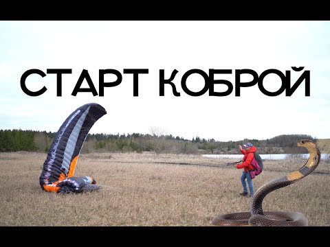 Видео: Взлёт на парамоторе. Старт "коброй"