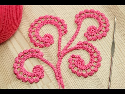 Видео: Завиток с пышными столбиками - вязание крючком - мастер класс  crochet