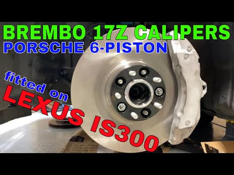 Видео: Lexus IS300 Brembo 17z 6-поршневые тормозные суппорты Porsche Audi