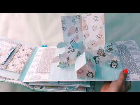 Видео: Альбом с поп ап элементами/Interactive pop up album/Scrapbooking