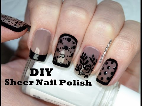 Видео: How to DIY Sheer Tint Nail Polish | 5 Designs | Прозрачный Дизайн Ногтей Вуаль (капрон, колготки)