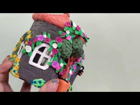 Видео: МК/ Сказочный домик из банки и воздушного пластилина/ жидкого фоамирана/ липаки