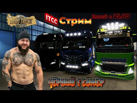 Видео: Euro Truck Simulator 2.Конвой-Черный геймер(Новый  профиль) прохождение №69✅ Live stream#стрим