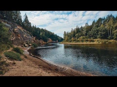 Видео: Река Гауя сплав -  Латвия - Сигулда --- Муряны.