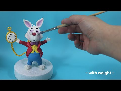 Видео: Создание Белого Кролика Алисы в Стране Чудес из помады или глины - Cake Topper