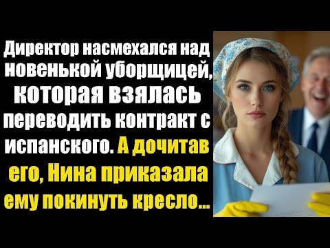 Видео: Директор насмехался над новенькой уборщицей, которая взялась переводить контракт с испанского